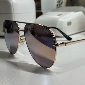 Quay High Key Aviator Sunglasses Gold